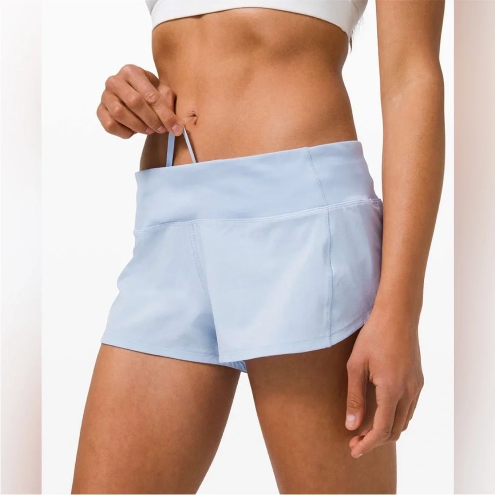 Lululemon Speed Up LR Shorts NWT Blue Linen Size 8 & 10 - Picture 5 of 10
